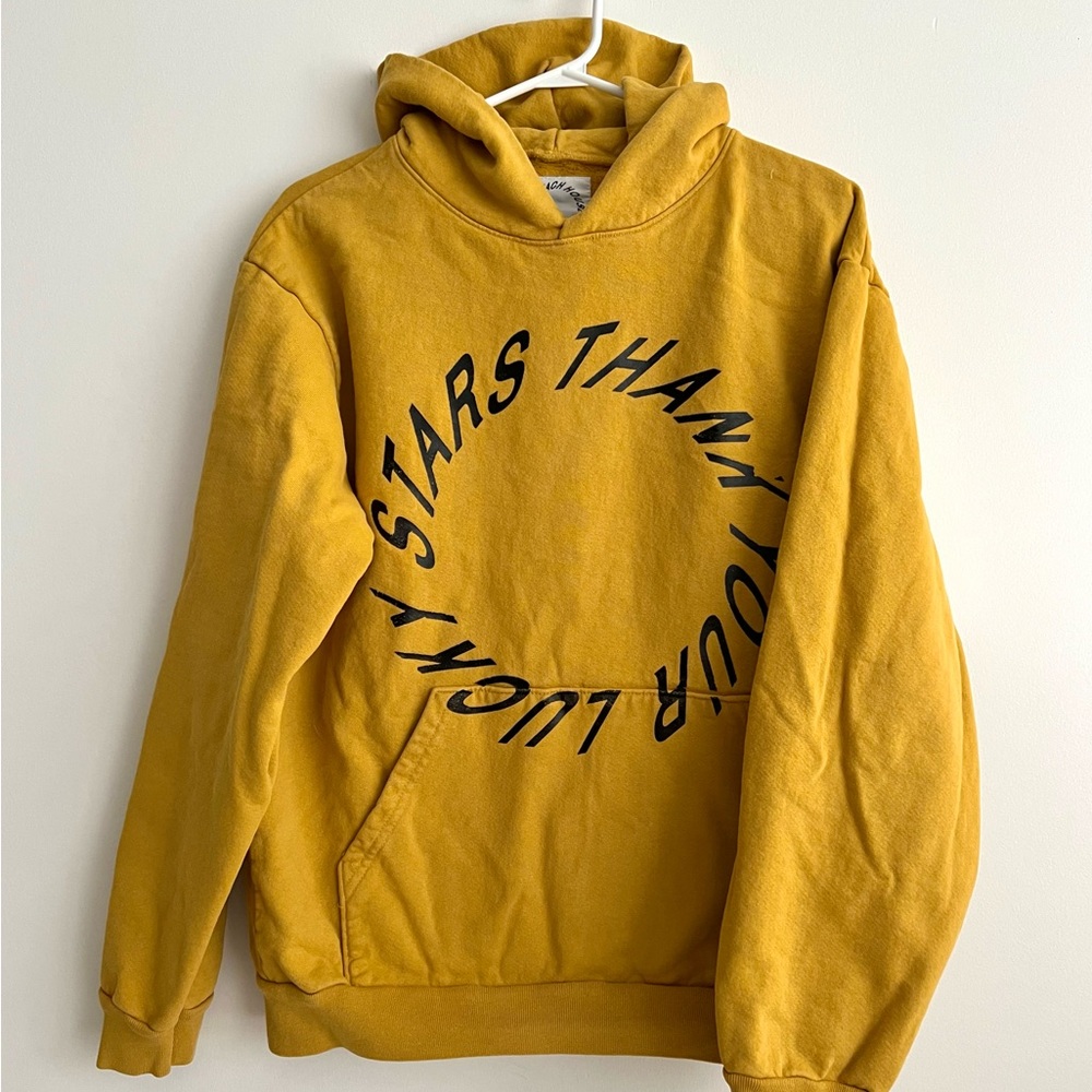 Beach House Official Merch Mustard Yellow Thank Your Lucky Stars Hoodie Sz M